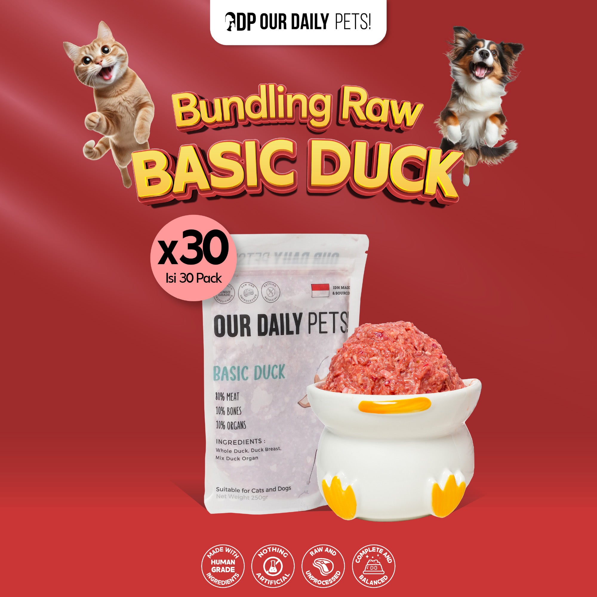 30 pcs | Basic Duck Raw Food for Pets (Dog & Cat)