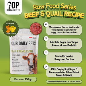 Basic Beef & Quail Raw Food – Natural Pet Diet, No Preservatives