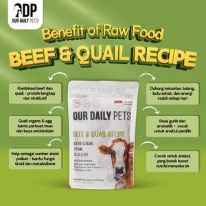 Basic Beef & Quail Raw Food – Natural Pet Diet, No Preservatives